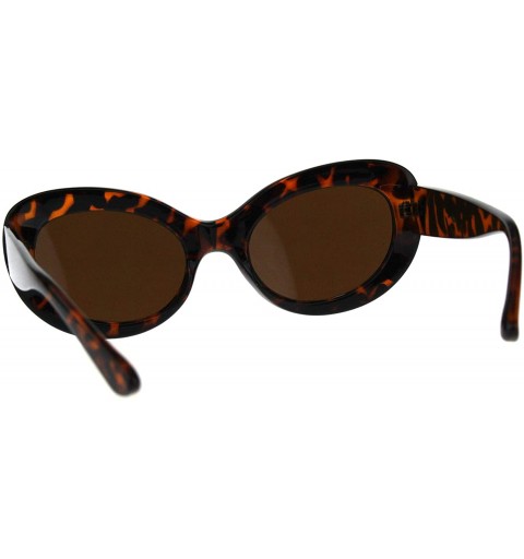 Oval Womens Sunglasses Oval Cateye Vintage Fashion Frame UV 400 - Tortoise (Brown) - CT18KZHU3QM $8.68