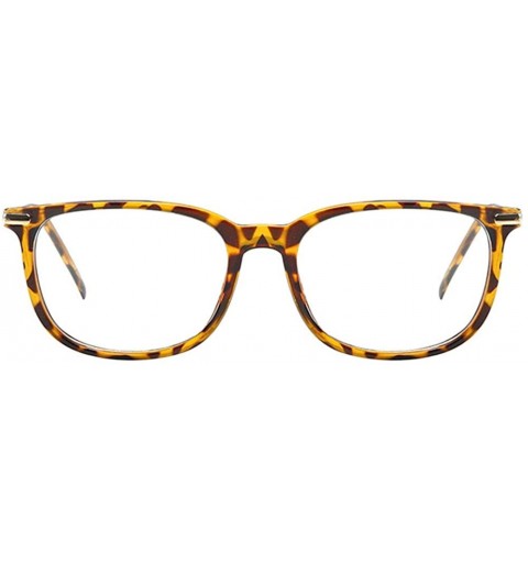 Square Women Retro Square Frame Eyeglasse Metal Temple Horn Rimmed Clear Lens - Tortoise Shell - CZ18KMLDG5X $13.31