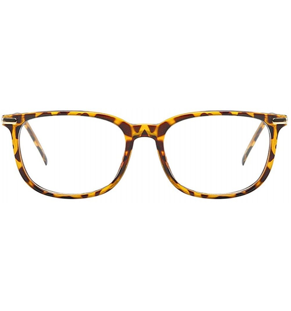 Square Women Retro Square Frame Eyeglasse Metal Temple Horn Rimmed Clear Lens - Tortoise Shell - CZ18KMLDG5X $13.31