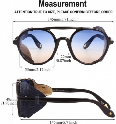 Oval Polarized Sunglasses for Men and Women Retro Steampunk Round Frame Driving Sun glasses 100% UV Blocking - C6198KCN2OZ $1...