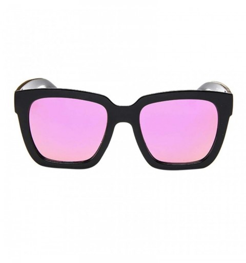 Goggle For Women Polarized Mirrored Lens Fashion Goggle Eyewear Square Oversized Sunglasses (Pink) - Pink - C218OXGAGKO $15.72