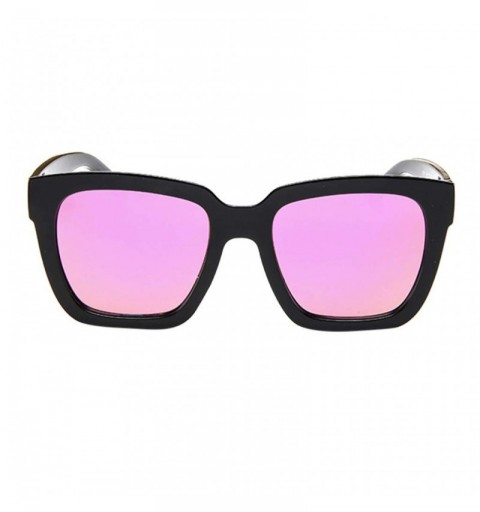 Goggle For Women Polarized Mirrored Lens Fashion Goggle Eyewear Square Oversized Sunglasses (Pink) - Pink - C218OXGAGKO $6.29