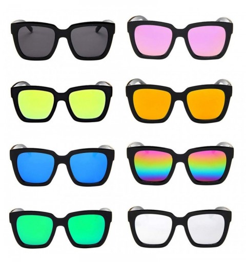 Goggle For Women Polarized Mirrored Lens Fashion Goggle Eyewear Square Oversized Sunglasses (Pink) - Pink - C218OXGAGKO $6.29