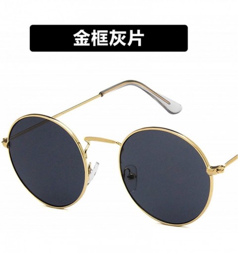 Oversized Street Beat Lady Small Round Sunglasses Men Women Retro Metal Frame Eye Vintage Tiny Female Sun Glasses - 5 - CN198...