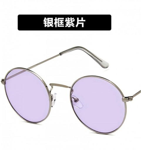 Oversized Street Beat Lady Small Round Sunglasses Men Women Retro Metal Frame Eye Vintage Tiny Female Sun Glasses - 5 - CN198...