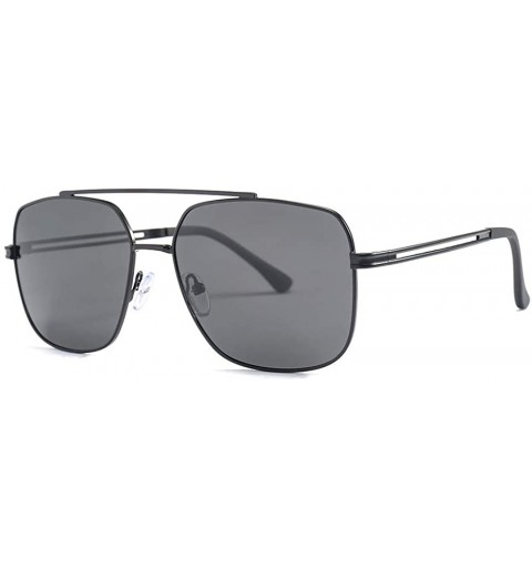 Round Men's polarized TAC1.1 sunglasses new business casual sunglasses - Black Grey C1 - C219059NKO3 $20.46