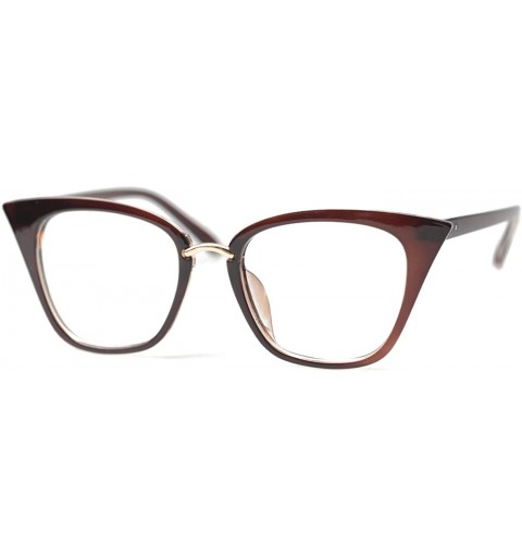 Oversized Womens Quality Readers Stylish Oversized Cat Eye Custom Reading Glasses - Tea - CE182OR9382 $16.56