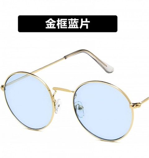 Oversized Street Beat Lady Small Round Sunglasses Men Women Retro Metal Frame Eye Vintage Tiny Female Sun Glasses - 5 - CN198...