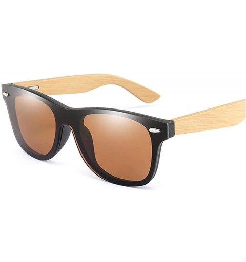 Rimless Wood Bamboo Oversized Sunglasses Luxury er Rimless Mirrored Square Sunglasses for Women/Men - blue - CM18WTDQTK6 $33.07