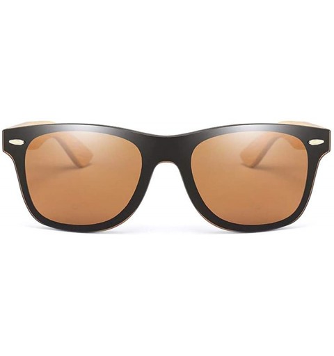 Rimless Wood Bamboo Oversized Sunglasses Luxury er Rimless Mirrored Square Sunglasses for Women/Men - blue - CM18WTDQTK6 $33.07