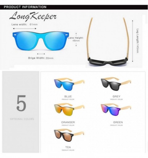 Rimless Wood Bamboo Oversized Sunglasses Luxury er Rimless Mirrored Square Sunglasses for Women/Men - blue - CM18WTDQTK6 $33.07