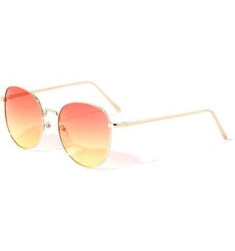 Butterfly Thin Frame Round Butterfly Sunglasses - Orange - CK1972GEQAN $14.60