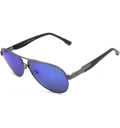 Oversized Unisex Classic Aviator Style Polarized Sunglasses with Spring Hinge- 100% UV Protection - CL18W699OM9 $11.58