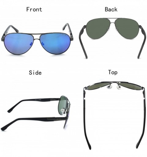 Oversized Unisex Classic Aviator Style Polarized Sunglasses with Spring Hinge- 100% UV Protection - CL18W699OM9 $11.58