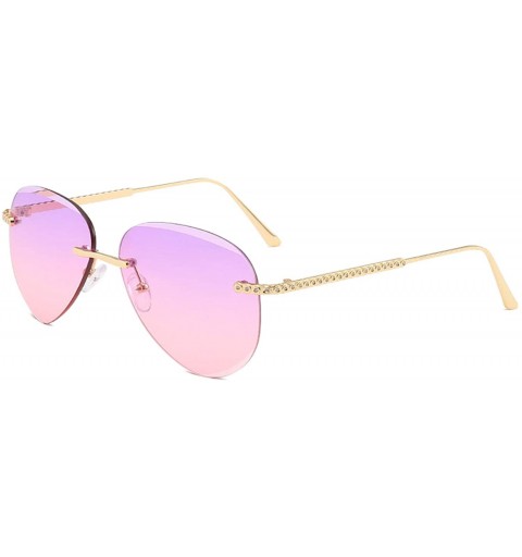 Aviator Polarized Sunglasses for Women UV Protection Mirrored Sunshade Aviator Sun Glasses - Purple 3 - CI18SIANAWS $11.23