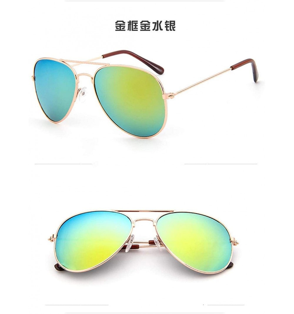 Oval Children Goggle Girls Alloy Sunglasses Hot Fashion Boys Baby Child Classic Retro Cute Sun Glasses - Gold - CL197ZAAML8 $...