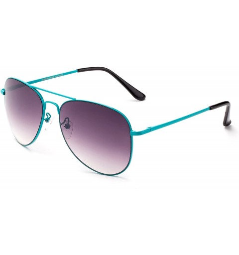 Aviator Slimmy" - Classic Color Design Aviator High Fashion Sunglasses for Women and Men - Teal - CL12O4BUEAY $13.20