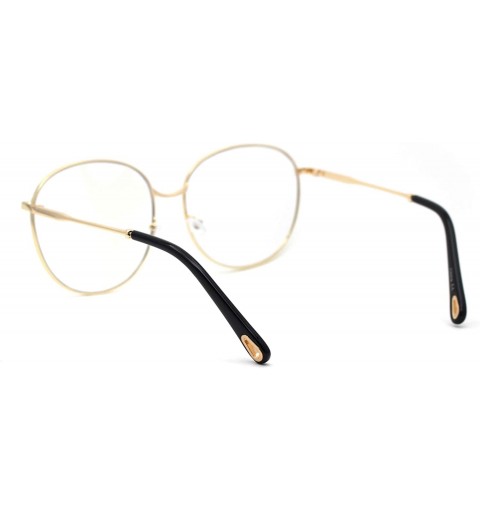 Butterfly Womens Nerdy School Girl Computer Clear Lens Eyeglasses - Gold Black - C31950TDC3R $9.42