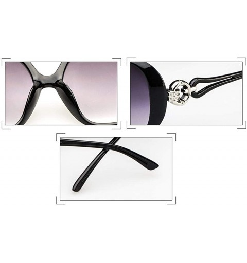 Oval Women Fashion Oval Shape UV400 Framed Sunglasses Sunglasses - Black - CM194LEZO6Z $24.24