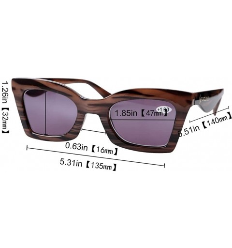 Oversized Anti-Blue Blocker Light Butterfly Readers Cateye Reading Glasses - Woodgrain Frame/Gray Lenses - CS18ZKEQ7GN $12.00
