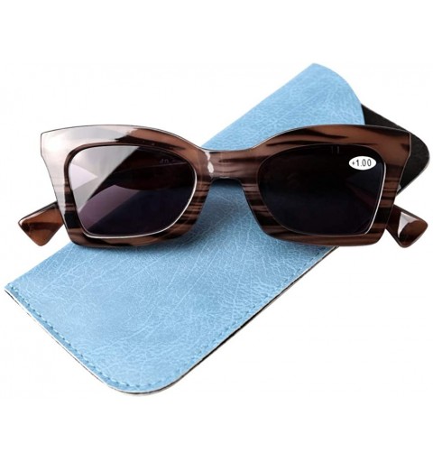 Oversized Anti-Blue Blocker Light Butterfly Readers Cateye Reading Glasses - Woodgrain Frame/Gray Lenses - CS18ZKEQ7GN $12.00