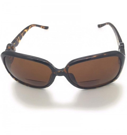 Oversized Womens Bifocal Sunglasses Sun Reader Fashion Oversized Frame with Microfiber Pouch - Brown - C818DI3XCRO $8.45