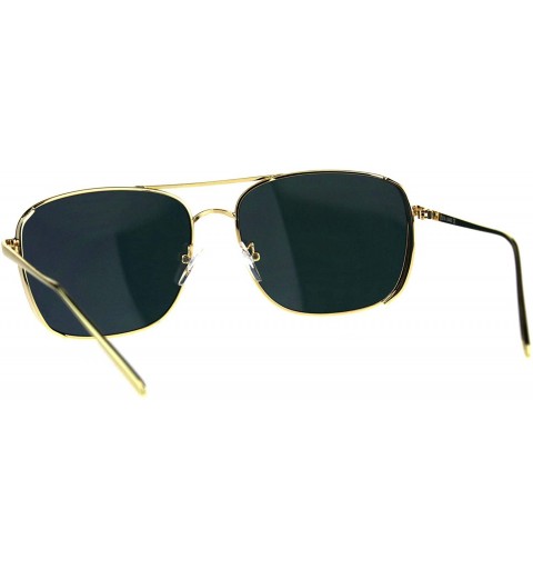Square Unisex Side Cover Sunglasses Square Metal Frame Mirror Lens UV 400 - Gold (Pink Mirror) - CM18HN2U5A4 $13.91