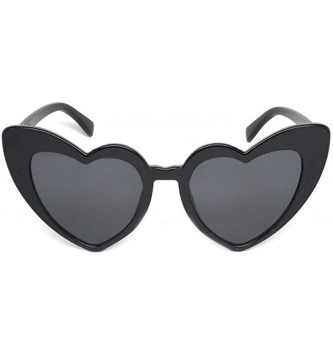 Goggle Heart Shaped Cateye Sunglasses - Black Smoke - CI18S6RY2C8 $9.56