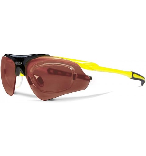 Sport Delta Shiny Yellow Golf Sunglasses with ZEISS P5020 Red Tri-flection Lenses - CJ18KN53ILC $37.80