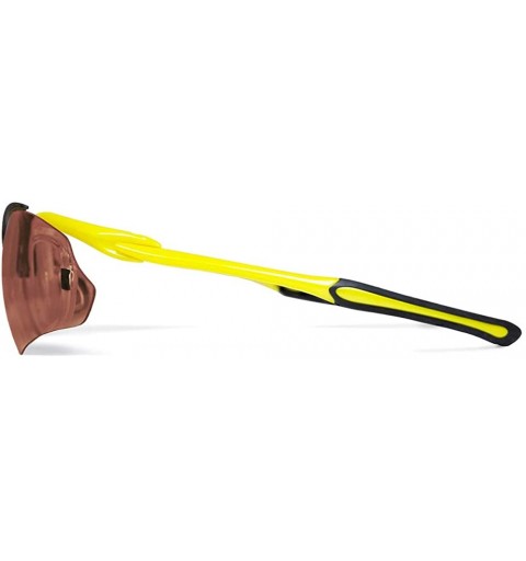 Sport Delta Shiny Yellow Golf Sunglasses with ZEISS P5020 Red Tri-flection Lenses - CJ18KN53ILC $15.56