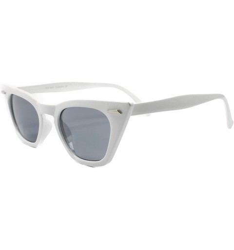 Cat Eye Cat Eye Sunglasses Womens Classic Vintage Retro 50s 60s Fashion Frame - White & Black - CE18SY3T0C9 $13.97