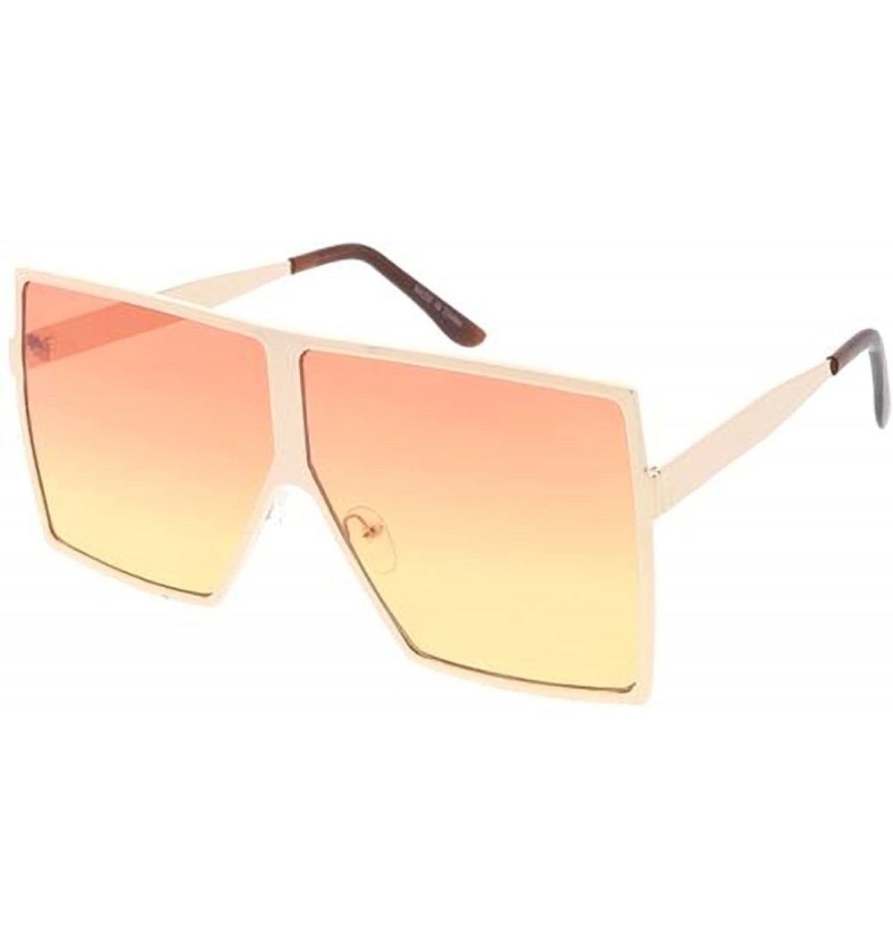 Oversized High Octane Collection"Santorini" Wire Frame Flat Top Square Aviator Sunglasses - Pink - CH18GYM6R36 $10.38
