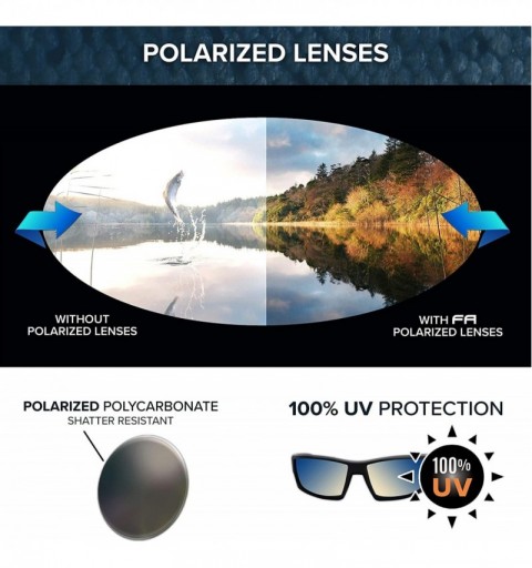 Rectangular Castaic Polarized Sport Fishing Sunglasses 100% UV Protection - White - CO18E04T4AN $50.23
