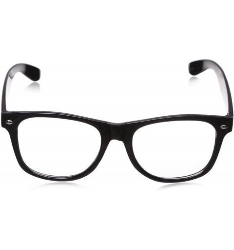 Square CLEAR LENS 80's Style Vintage Style Black Frame Sunglasses - CQ113CQVLVN $9.65