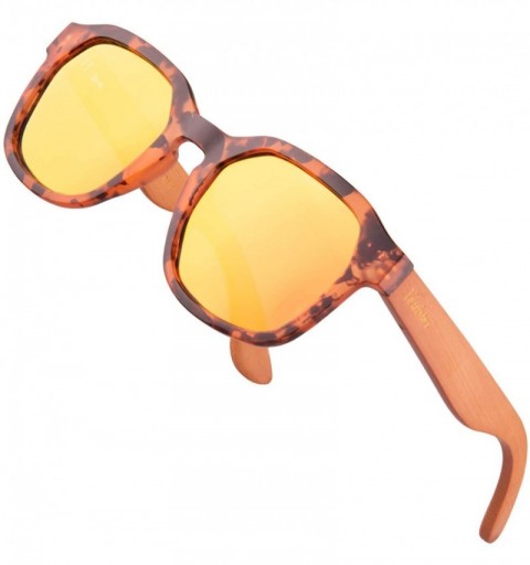 Oversized Dallas Oversized XL Wide Sunglasses for Men & Women - New Wooden Temples Shades 2020 Collection - C3194LET7N7 $23.77