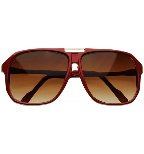 Aviator Keyhole Plastic Square Aviators Sunglasses (Red) - CJ116Q2L0KR $24.15