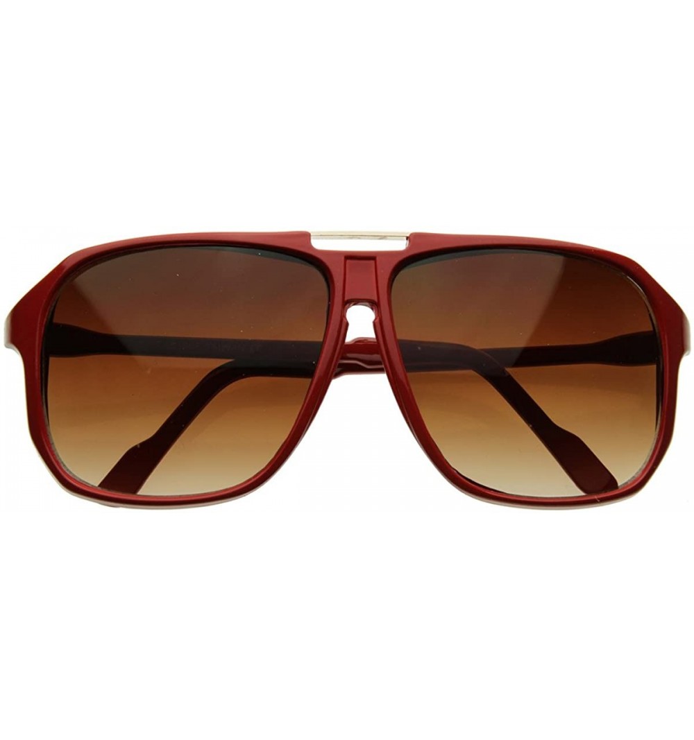 Aviator Keyhole Plastic Square Aviators Sunglasses (Red) - CJ116Q2L0KR $10.46