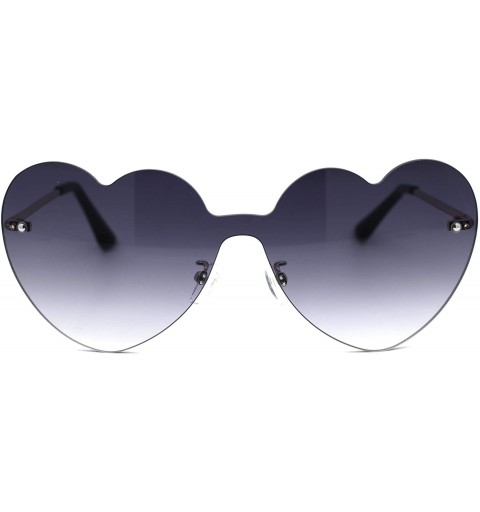 Shield Womens Heart Shape Shield Retro Love Sunglasses - Gold Smoke - CU18Z3K8YN9 $30.17