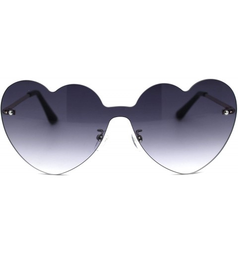 Shield Womens Heart Shape Shield Retro Love Sunglasses - Gold Smoke - CU18Z3K8YN9 $11.36