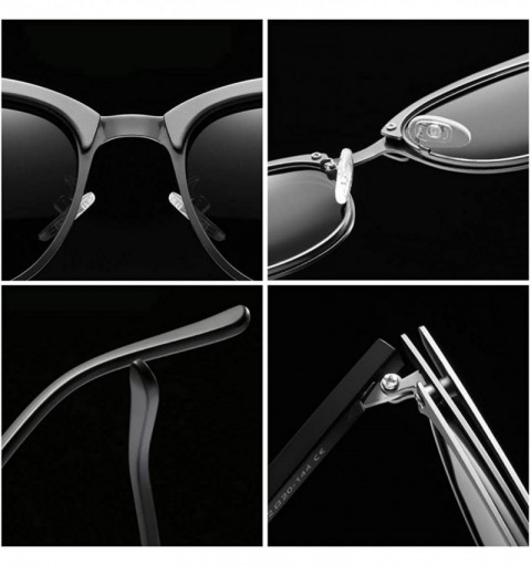 Oval Retro Driving Sunglasses Metal Frame For Men Women - Gold Gray - CD18NW5XHZU $14.01