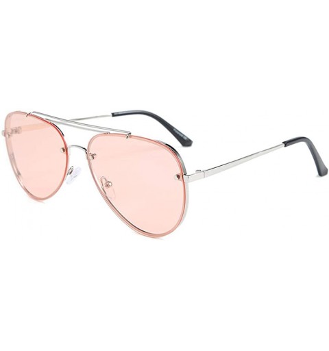 Aviator Frog Mirror Polarized Sunglasses for Men and Women Street Photography Selfy - Silverpink - C618AU454ES $6.90