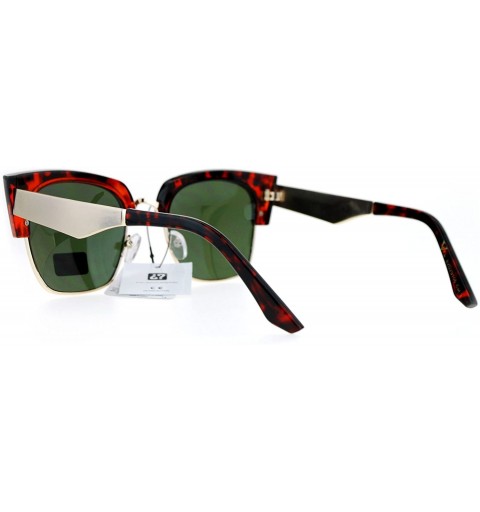 Square VG Sunglasses Womens Fashion Square Cateye Retro Shades UV 400 - Tortoise (Dark Green) - CD12O2YOZUP $8.58
