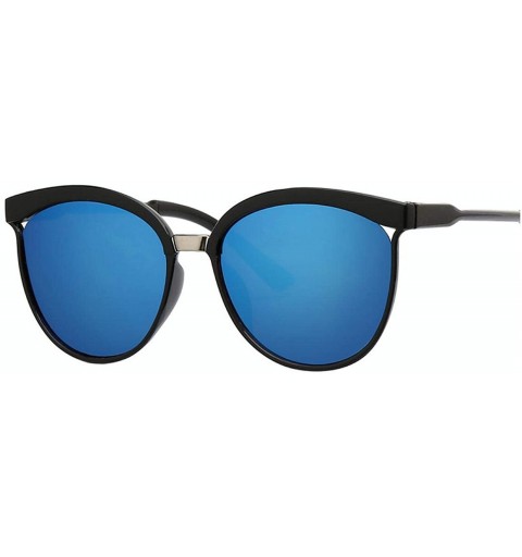 Semi-rimless Black Cat Eye Sunglasses Women Brand Designer Retro Cateyes Glasses Female Frame Oval Eyewear UV400 Ladies - Blu...