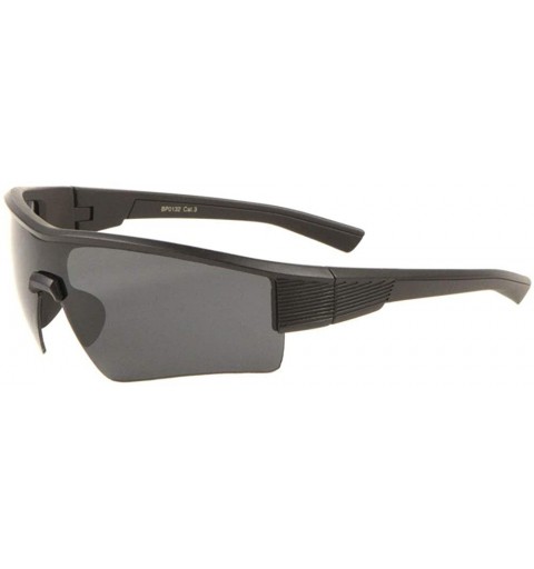 Shield Thick Temple Light Weight Sport One Piece Shield Sunglasses - Black Matte - CS197WXRLTY $12.12