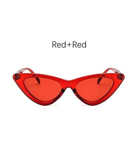 Cat Eye Fashion Sunglasses Triangular Feminino - Red Red - CW199220N6L $40.15