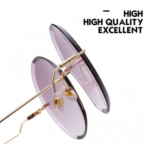 Round Fashion Ocean Color Eyeglasses Metal Frame Sunglasses for Women Round Retro - Orange - CY1808I5LNW $17.01