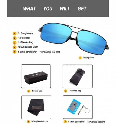 Square Sport Polarized Sunglasses For Men-Ultralight Rectangular Sunglasses Driving Fishing 100% UV Protection WP9006 - CE18G...