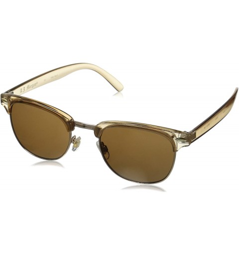 Round Soho Square Sunglasses - Light Brown - CS11CKRGI8V $13.16