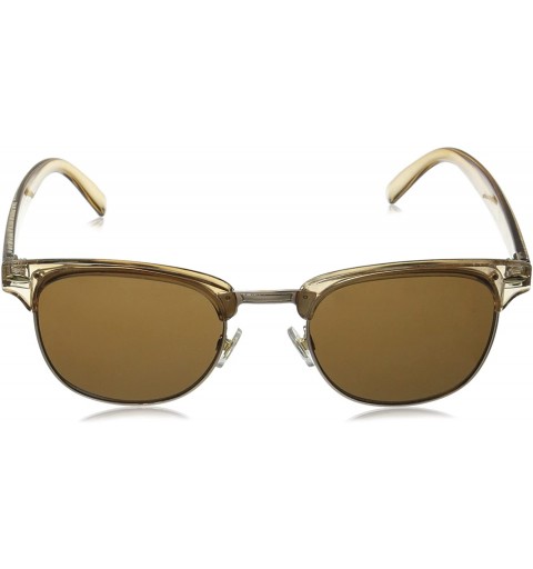 Round Soho Square Sunglasses - Light Brown - CS11CKRGI8V $13.16