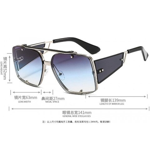Square 2020 new trend fashion metal sunglasses men and women hot sunglasses - Black - CG1905G4027 $12.39